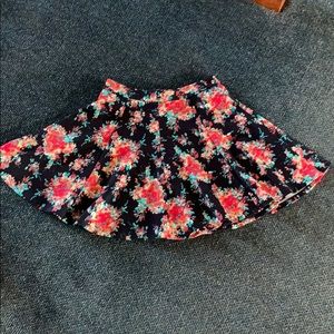 Floral Skirt with Navy Blue background